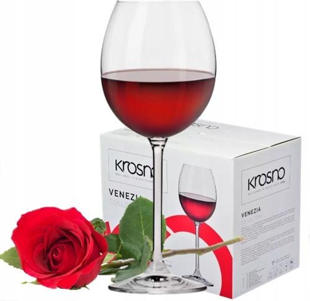 KROSNO 6x380ml Gläser für ROT-WEISSWEIN VENEZIA CRYSTALINE GLAS