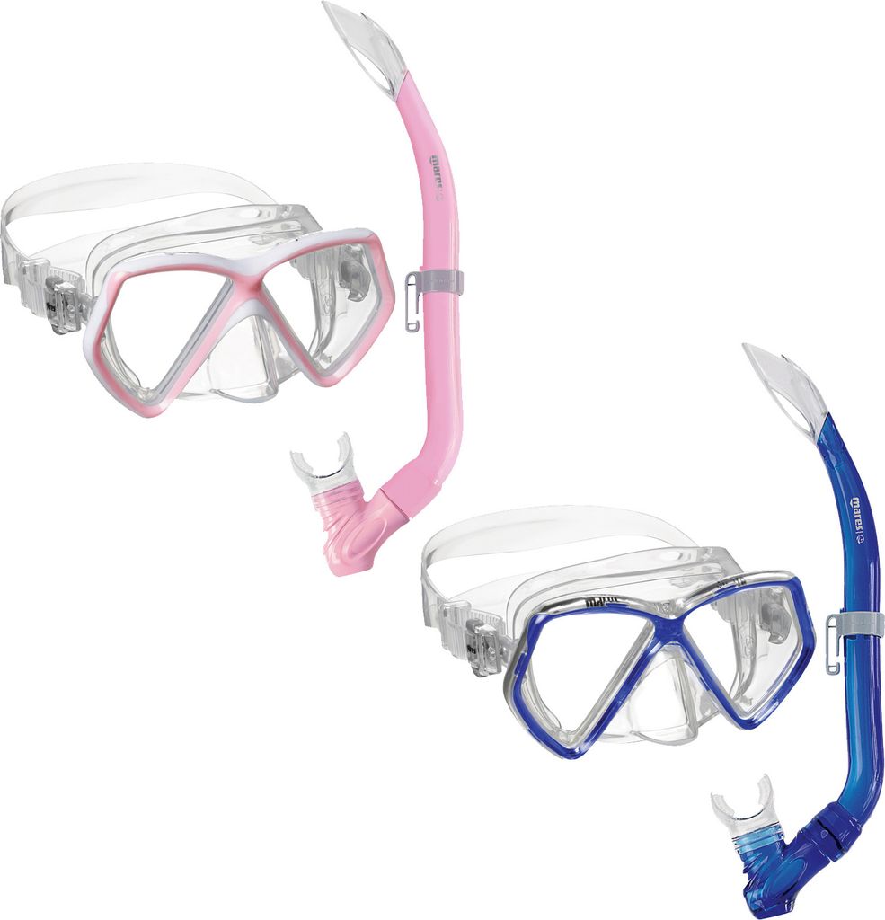 Mares Kinder Set Maske und Schnorchel Pirate, Farbe:blau