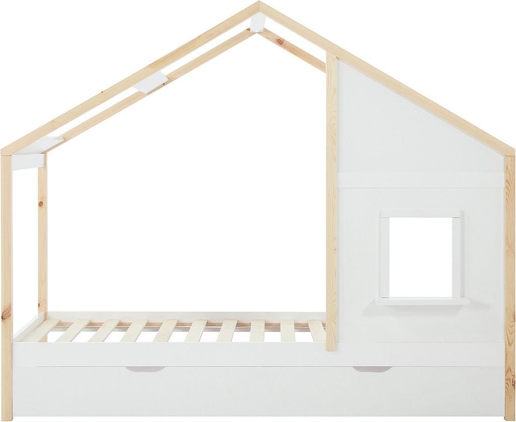 Häuschenbett 90 x 190 cm – Mit Schublade – Kiefer & MDF – Produktbild 