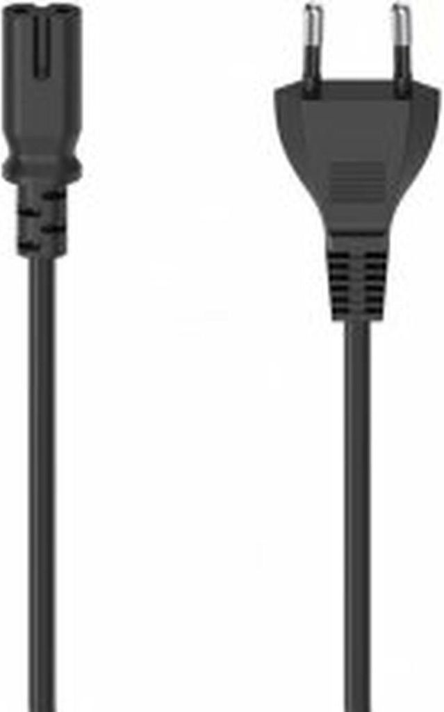 Netzkabel mit Eurostecker, 2-Pin-Stecker, Doppelnut/C7, 1,5 m, Schwarz