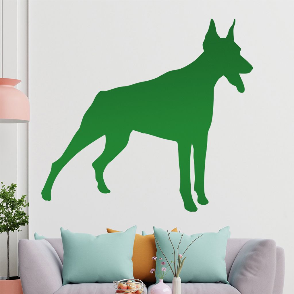 KIWISTAR Dobermann Silhouette Wandtattoo in 6 Größen - Wandaufkleber Wall Sticker - Dekoration, Küche, Wohnzimmer, Schlafzimmer, Badezimmer