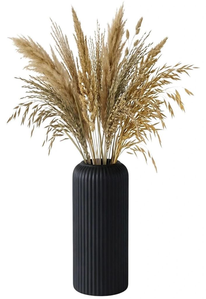 Elegante, schwarz gestreifte, laternenförmige Vase für die Inneneinrichtung
