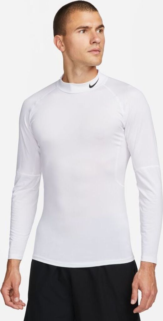 Nike Dri-Fit Fitness Mock-Neck Long-Sleeve Top White/Black Produktbild 