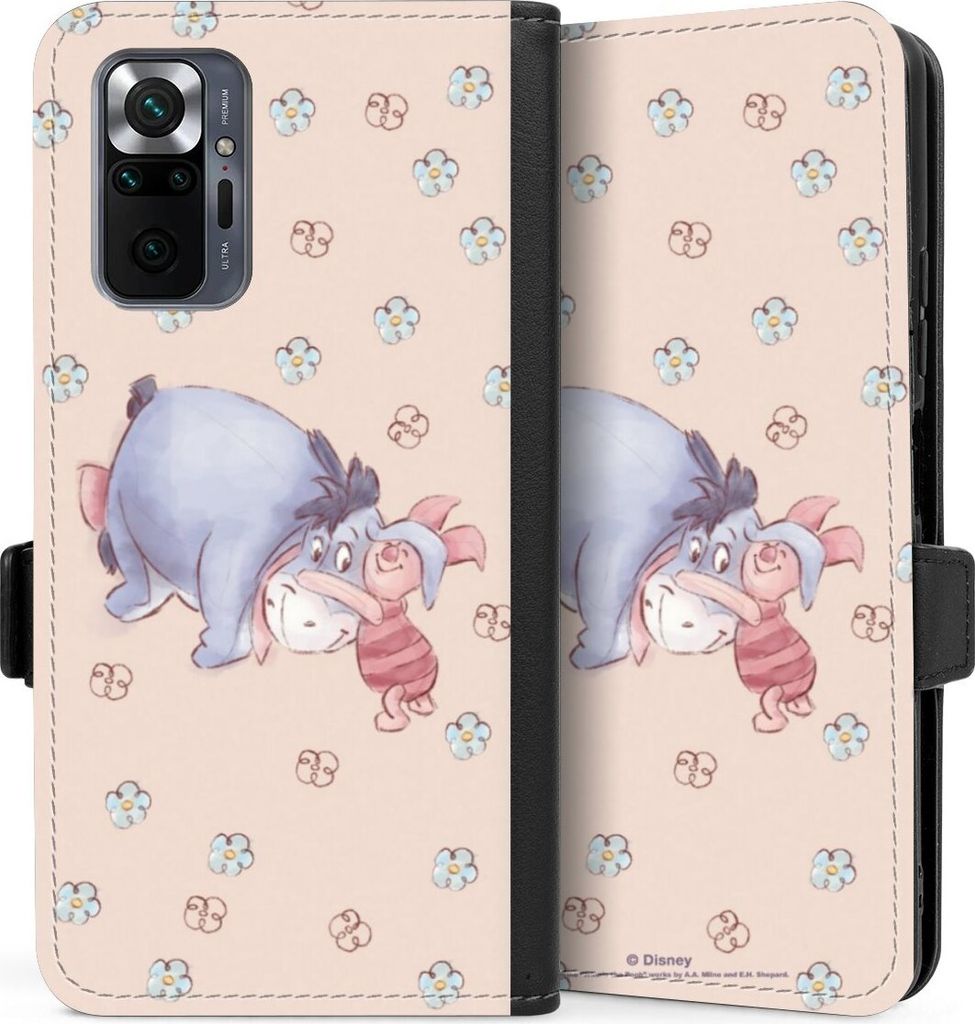 DeinDesign Klapphülle für Xiaomi Redmi Note 10 Pro Handytasche Lederhülle Tasche Disney Esel Winnie Puuh Ferkel