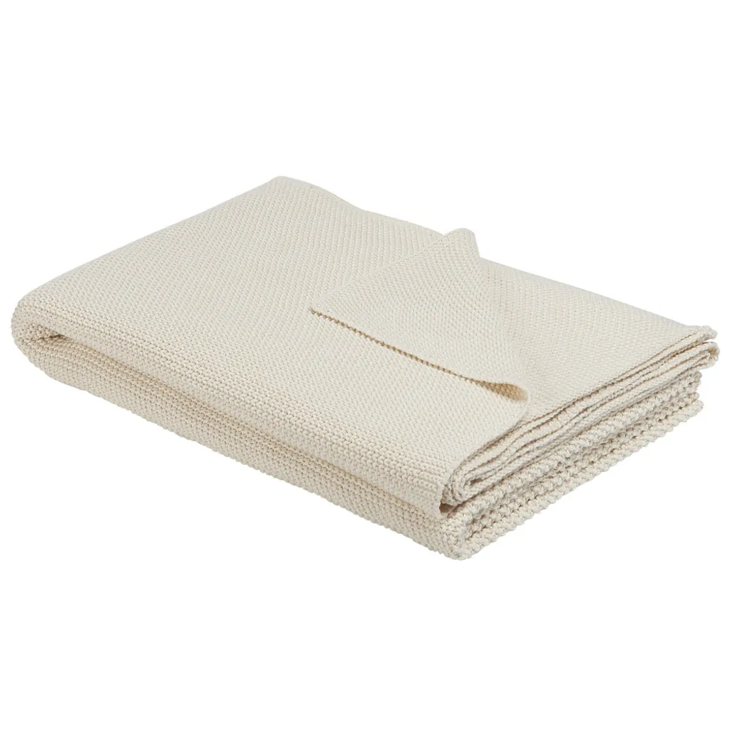 Jeté de canapé beige 130x180 cm ASAKA parfait pour le cocooning d'hiver