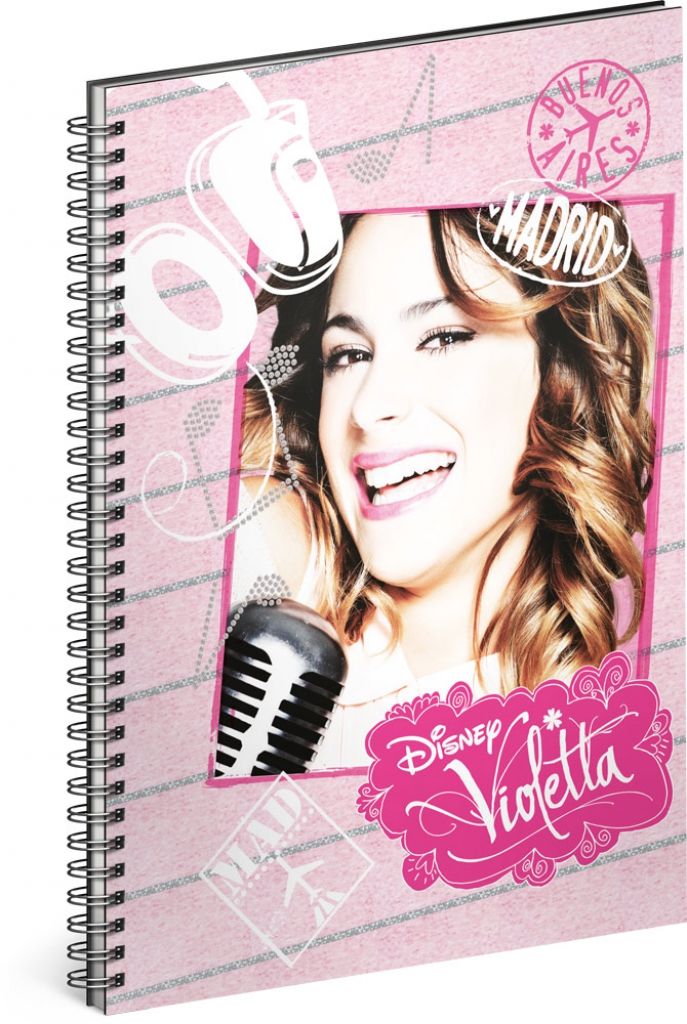 Špirálový zošit Violetta - Hudba, nelinkovaný, A5 Baagl Obrázok produktu 