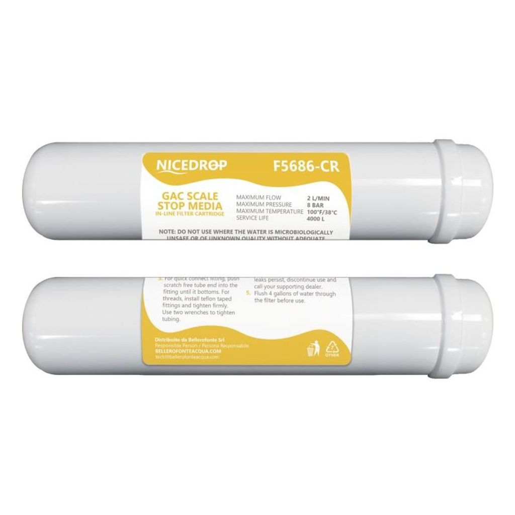 NICEDROP Inline-Filter 12" Aktivkohle + Harze, 2 Stück