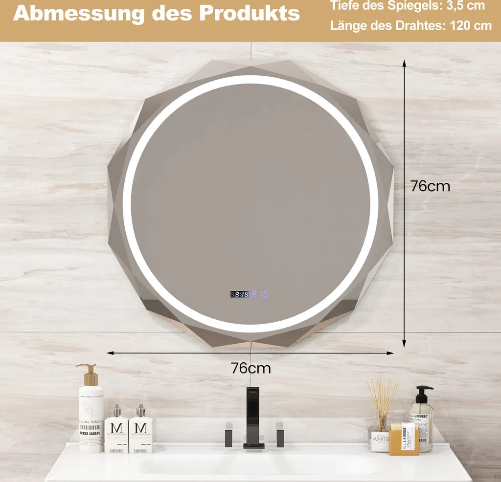 Miroir LED antibuée : ne perdez plus de temps devant votre lavabo HD - 2