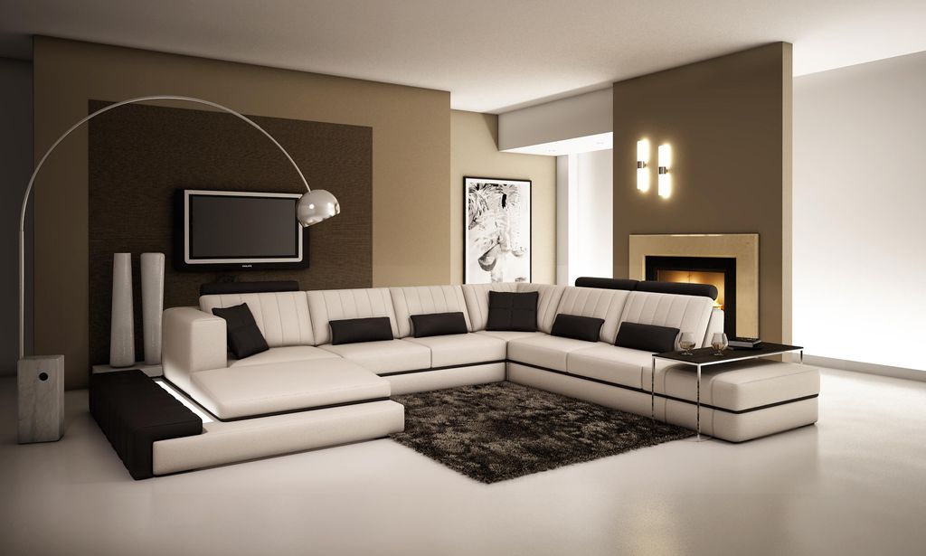 xxl Design Polster Garnitur Ledersofa Couch U-Form Modern Sofa Wohnlandschaft