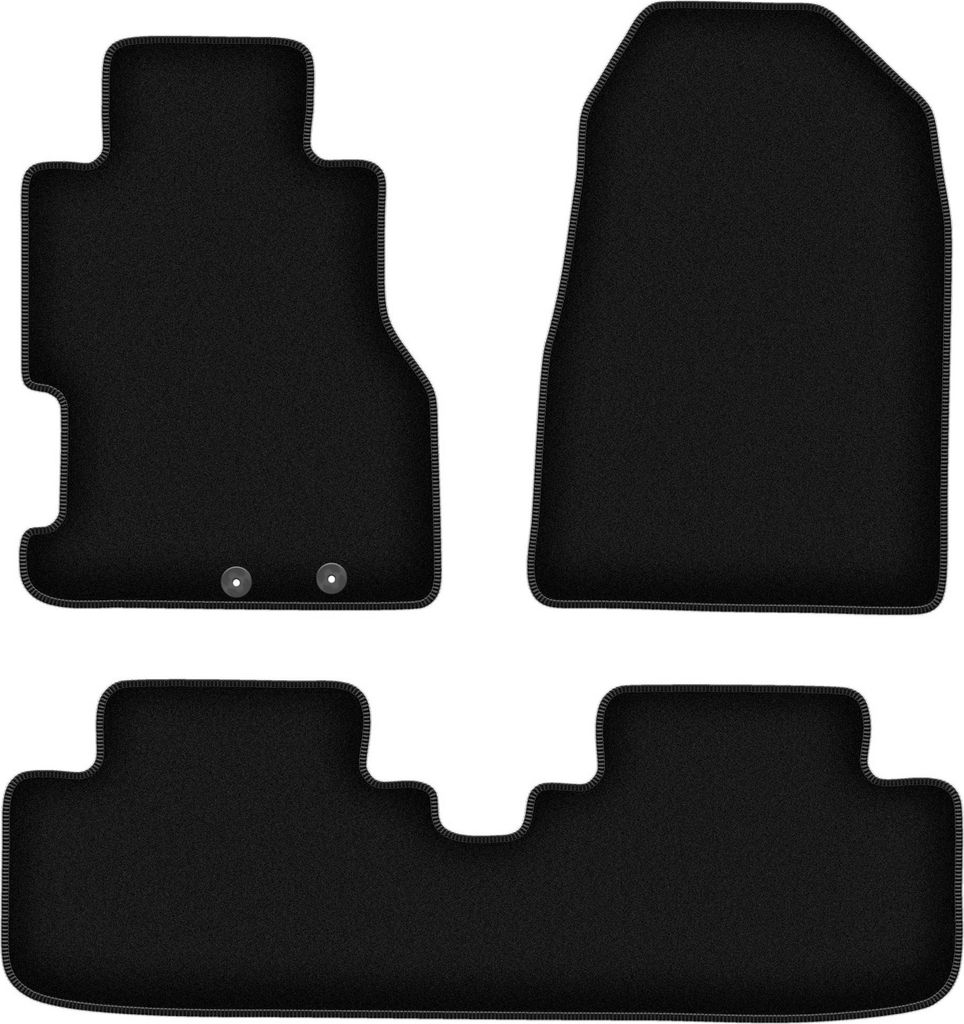 Wielganizator Velours-Autoteppiche – passend für Honda Civic VII (3-türiges Fließheck, Coupé, Bj. 2001-2005) – schwarz, passgenau, mit Bef...