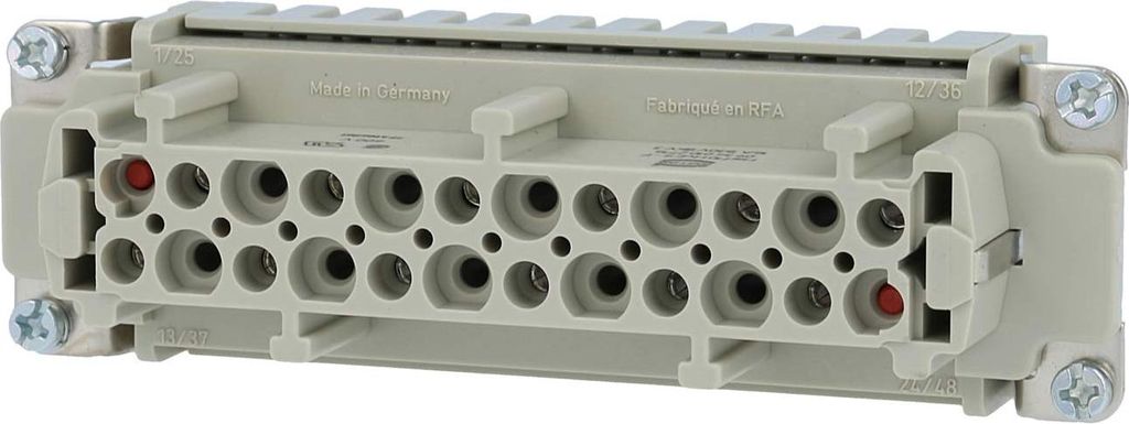 HARTING Han 10HvES mit 2 Schaltkontakte Buchseneinsatz (F) Käfigzugfederanschluss, 12-polig 10/2+PE 830V - 500V