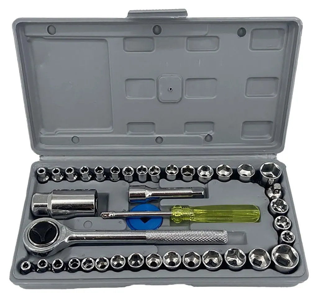 Mallette de douilles et cliquets 40 pcs - Acier Carbone Premium