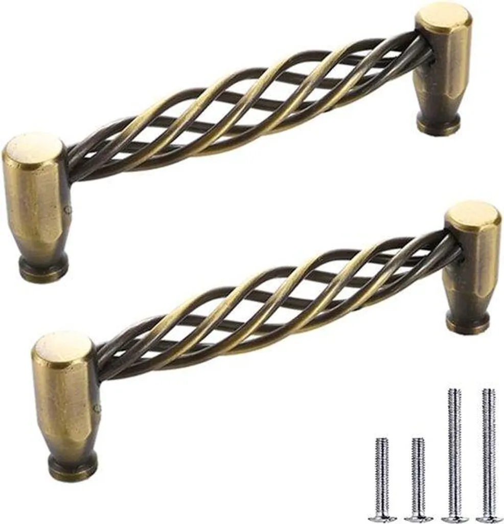 Boîte de cuisine en métal bronze rétro, lot de 2 avec poignée de tiroir