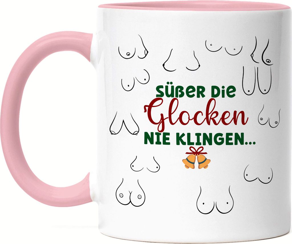 Süßer Die Glocken Nie Klingeln Tasse Rosa Weihnachtssong Weihnachtslieder Merry Christmas Brüste Brust Weihnachten