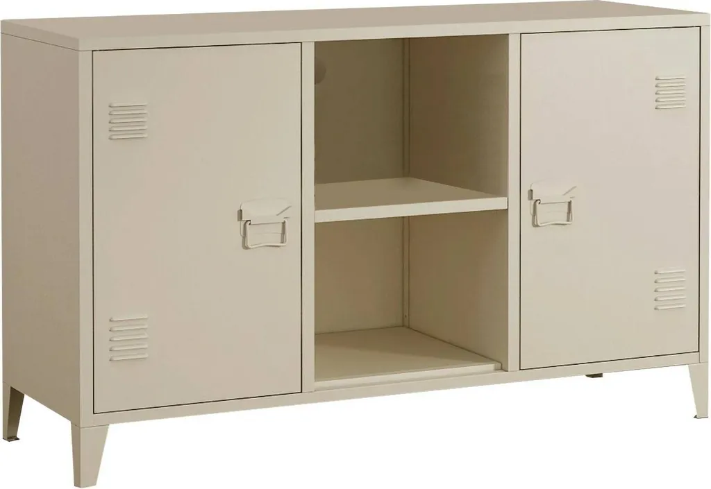 Buffet de Rangement pour Cuisine et Séjour Blanc Crème 120cm Friddi