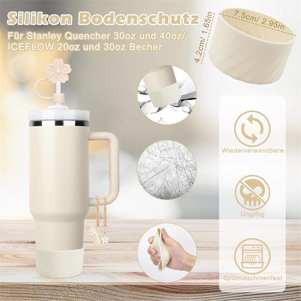 Stanley Cup Zubehör-Set – Träger, Charm, Aufkleber & Schutzkappe Für 1,2 L & 850 Ml