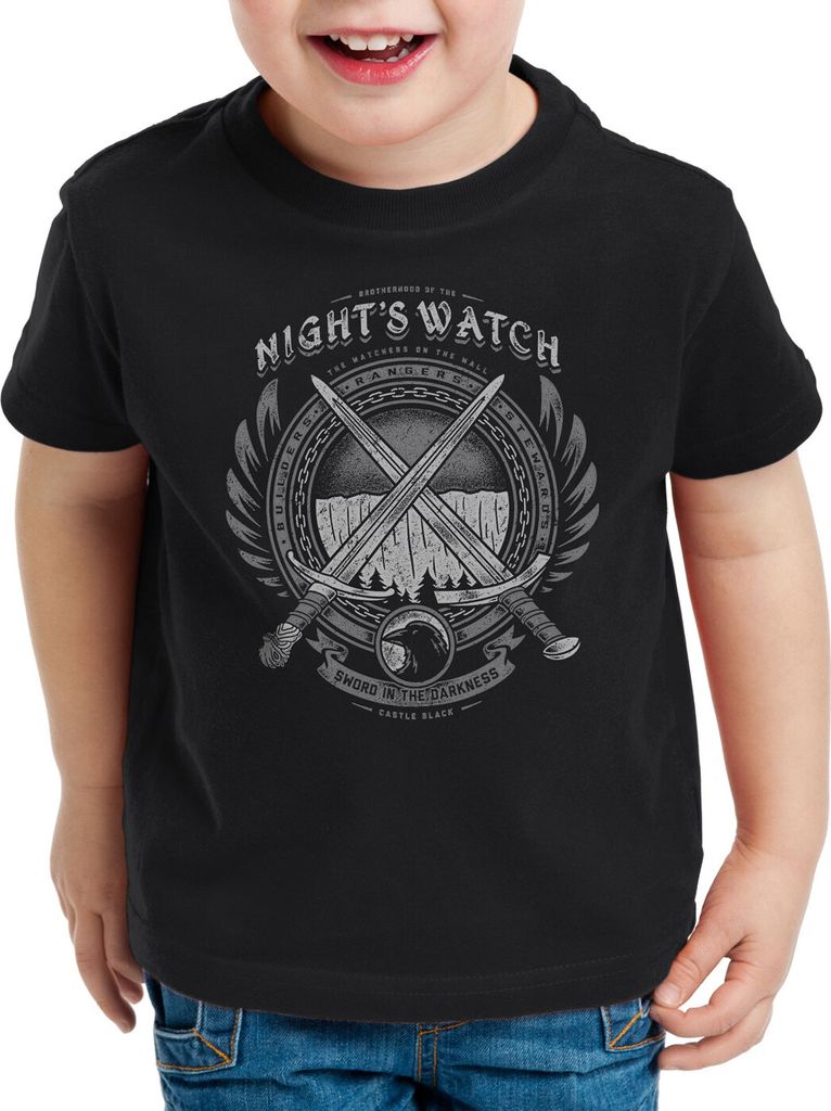 style3 Nachtwache Abzeichen Kinder T-Shirt lied von eis und feuer