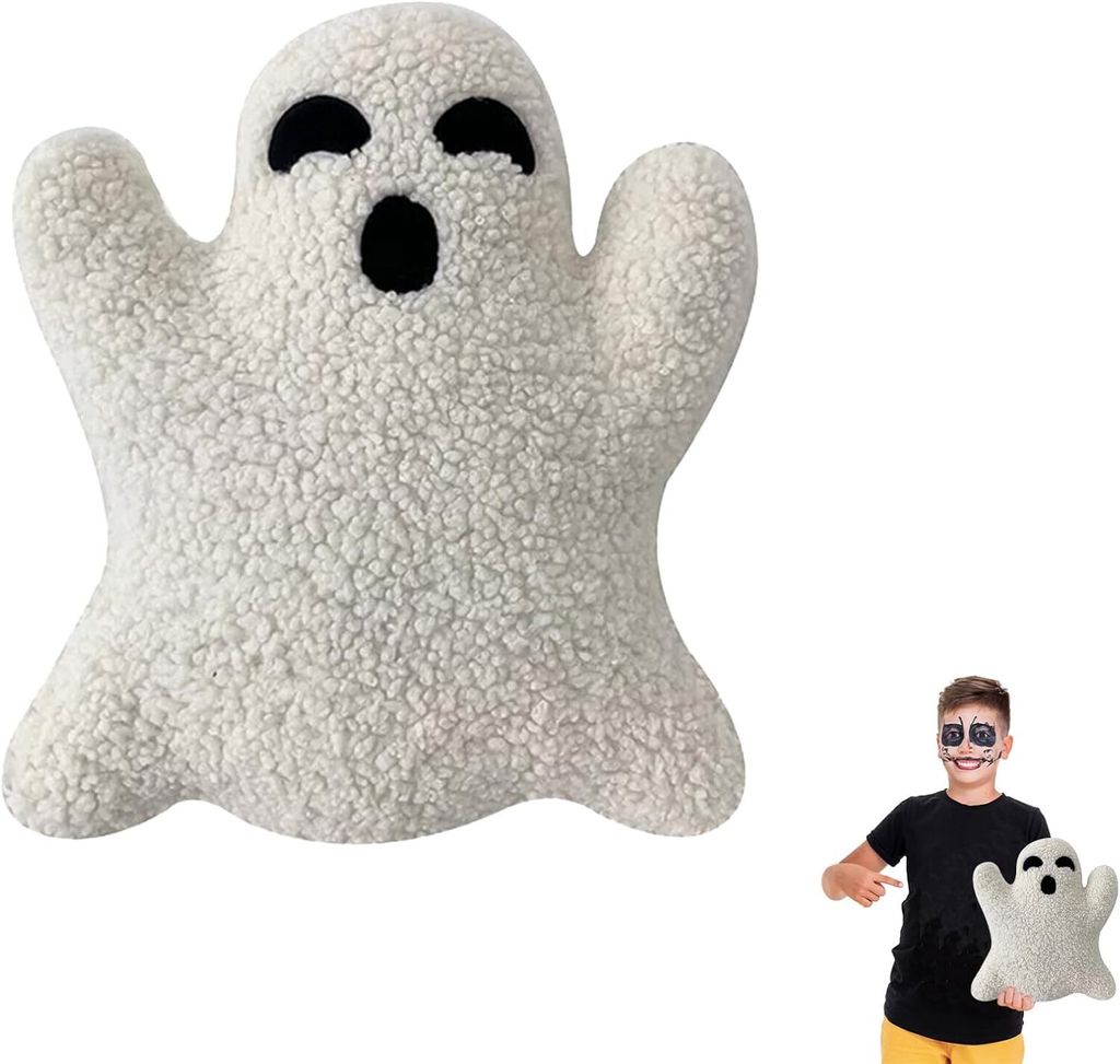 Halloween Kuscheltier Gespenster 30cm,Halloween Kissen Geist Weißer Geister Plüsch Halloween Geister Figure Geisterstofftier Geisterkissen Für H...