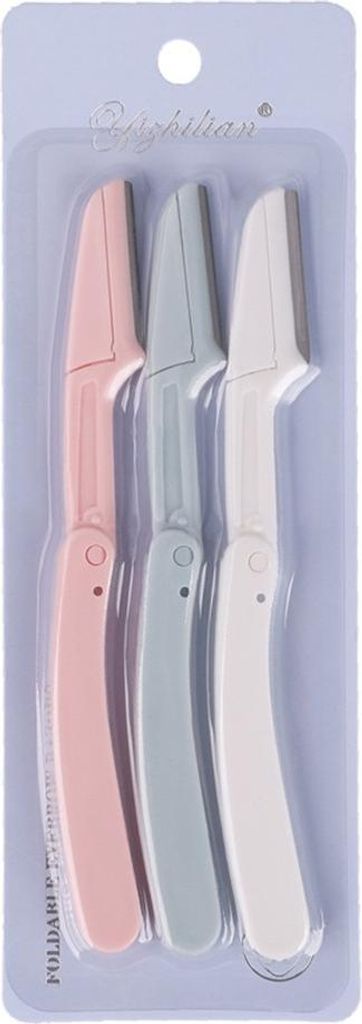 INF Faltbares Augenbrauenrasierer Set - 3 Stk. Edelstahl Augenbrauentrimmer