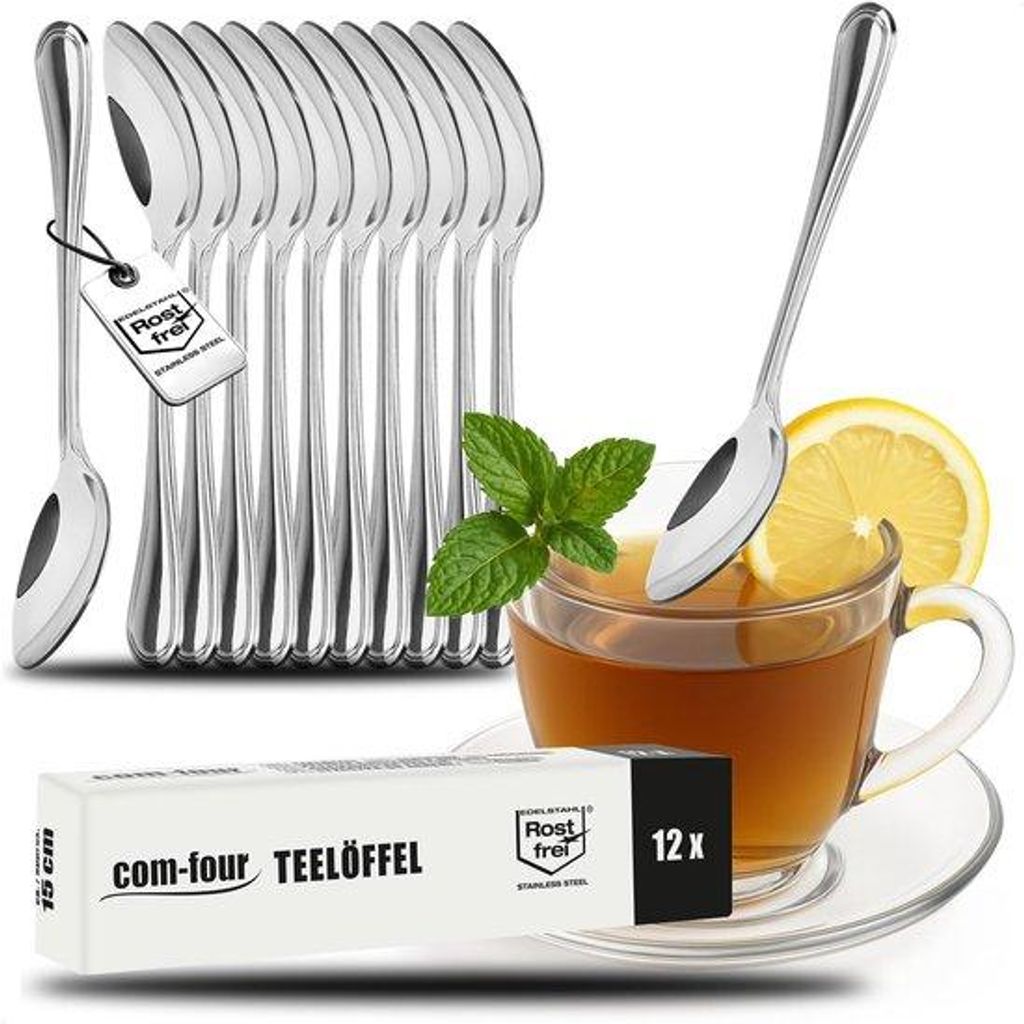 Unyqoos® 12er-Set Espressolöffel aus Edelstahl – 12 cm, Produktbild 
