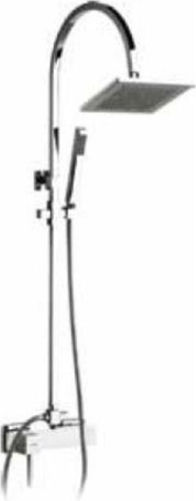 Demm Duschsystem mit Einhebelmischer Set mit Handbrause und eckigem Brausekopf 20cm 15 x 1 15 x 1, 29440.026.C