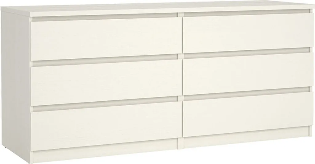 Commode 6 Tiroirs Chêne Blanc Noulan - Grand Buffet Bas de Chambre Chic - 4