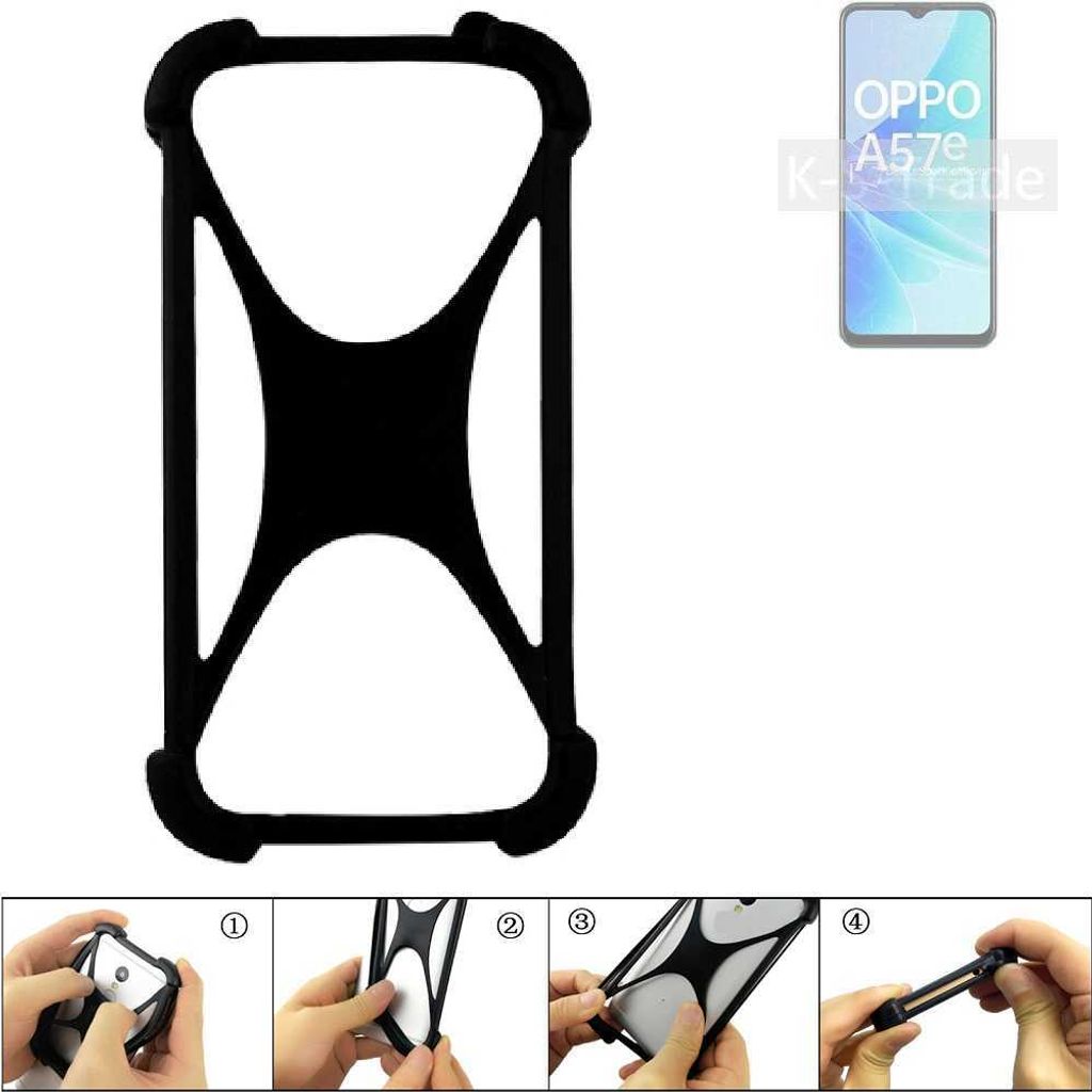 K-S-Trade Handy-Hülle Schutz-Hülle kompatibel mit Oppo A57e Silikon Bumper TPU Softcase Smartphone Stoßschutz, schwarz