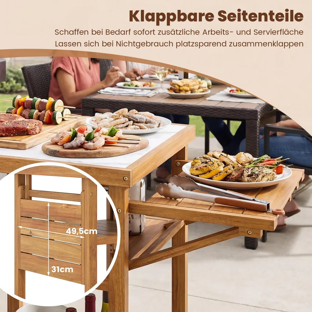 Table de camping pour barbecue portable, station de cuisine extérieure