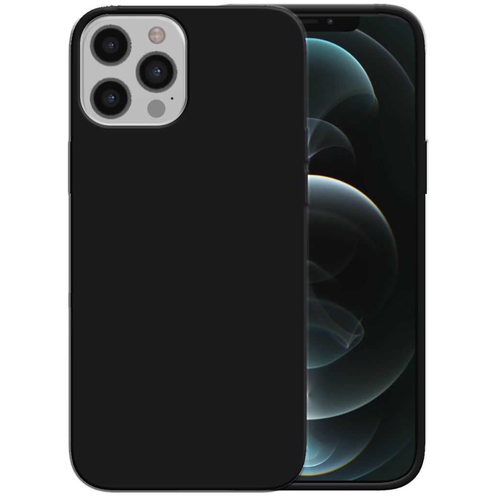 Smartphonica Silikonhülle für iPhone 12 Pro Max Hülle mit weicher Innenseite - Schwarz