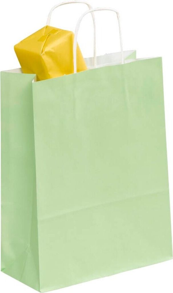 50 VP Papier-Tragetaschen Toptwist hellgrün 24,0 x 31,0 cm