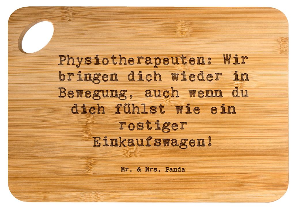 Mr. & Mrs. Panda Holzbrett Spruch Physiotherapeut Bewegung Produktbild 