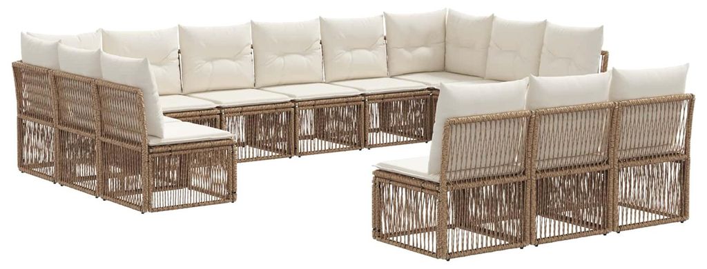 Möbel Gartensofa-set 13 pcs Beige Poly-Rattan - Gartenmöbelgarnituren CC1159
