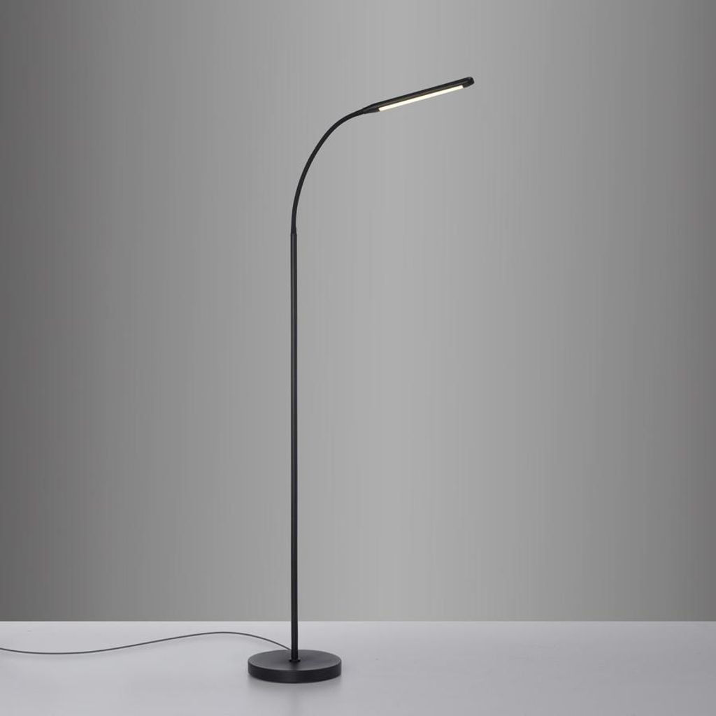 Czarna lampa podłogowa LED ze zmienną barwą światła i Zdjęcie produktu 