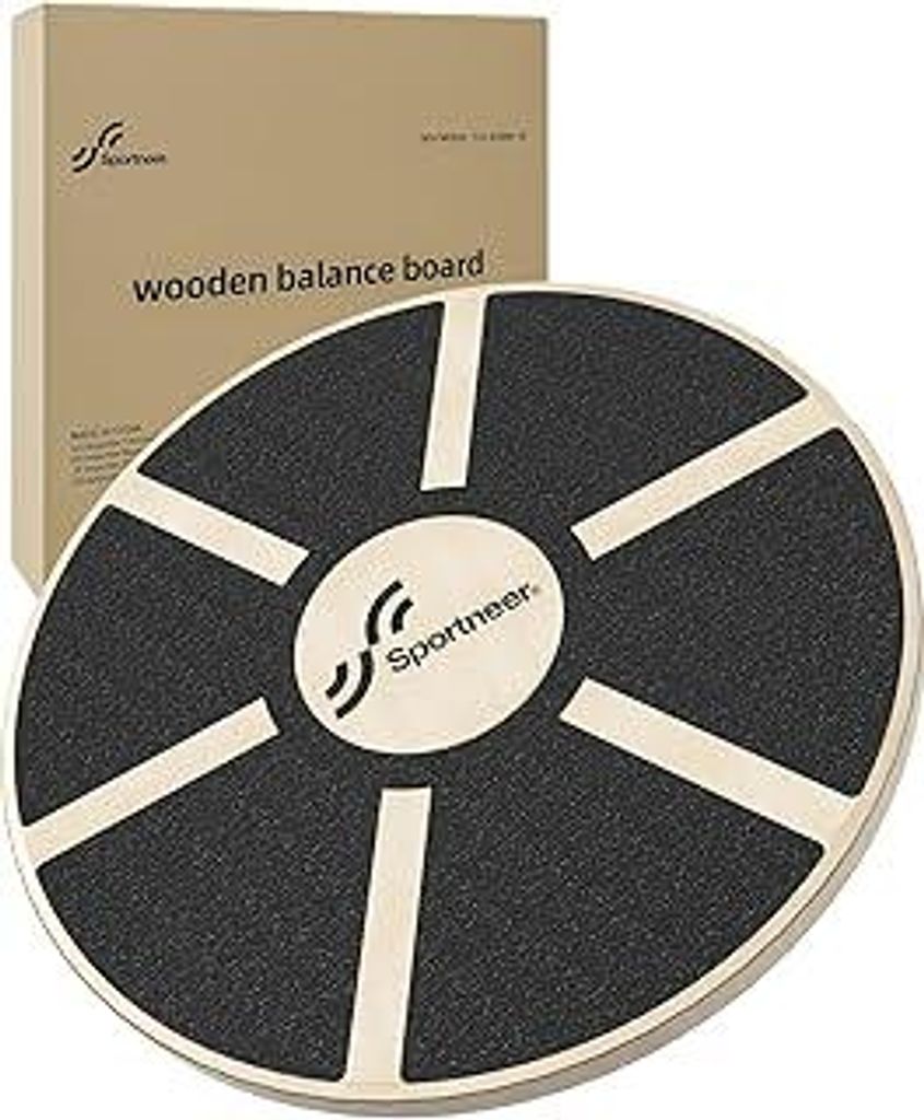 Balance Board, Sportneer Tablett von Gleichgewicht/Wackelbrett/Balance Trainer/Sitzkissen Gleichgewicht Professionel aus Holz für die Übung, Gym,...