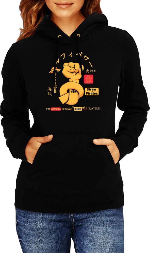 Damen Kapuzenpullover Manga Japan Anime Comics Animation One Manga Piece Anime 0021, Lady XL / Schwarz