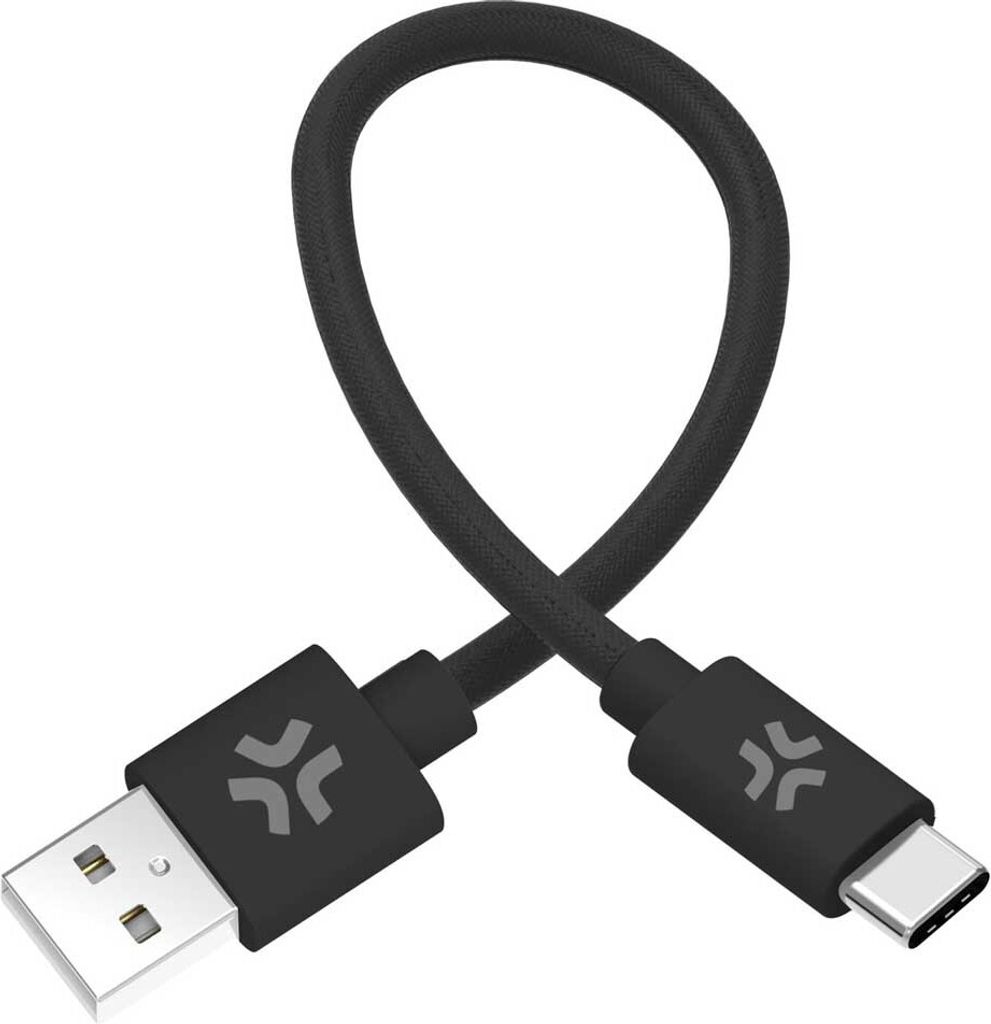 Celly USB-A > USB-C Baumwolle Geflecht Kabel 30cm