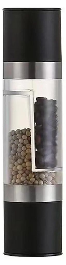 2-in-1 Salz- und Pfeffermühlen-Set mit einstellbarem Mahlgrad, manueller Gewürzmühle mit Glasbehälter und nachfüllbarer Edelstahl-Küchen-Shak...