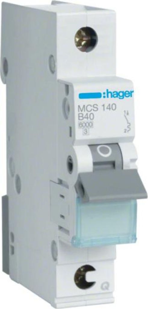 HAGER Leitungsschutzschalter 1 polig 6kA C-Charakteristik 40A QuickConnect 1 Modul