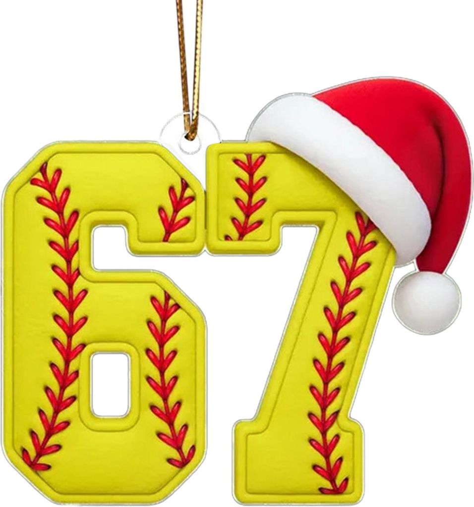 67 Sport-Weihnachtsbaumschmuck, originelle 2D-Acryl-Hängedekoration mit Sportballmotiv, ideal für sportbegeisterte Teenager