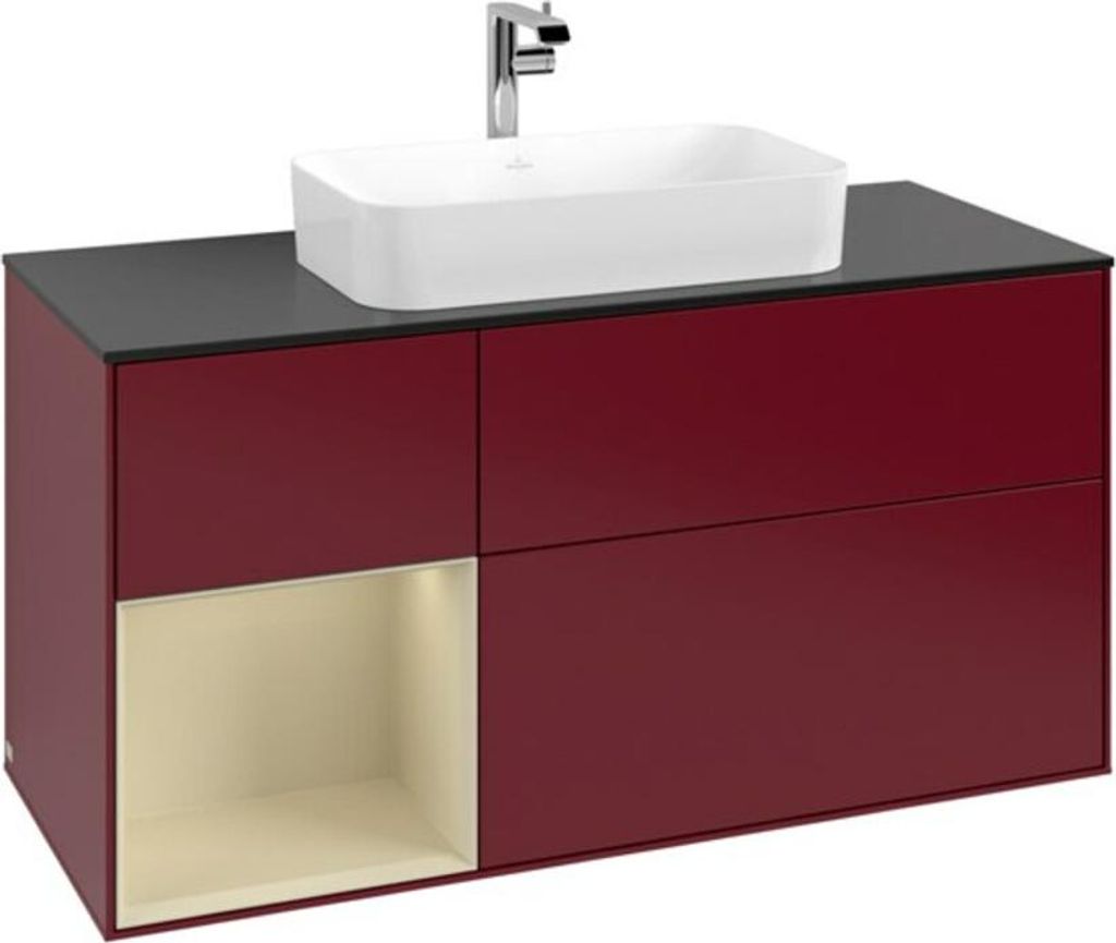 V&B Waschtischunterschrank Finion 120cm, Pl b m, Reg li si Gr m Lac, Peo m