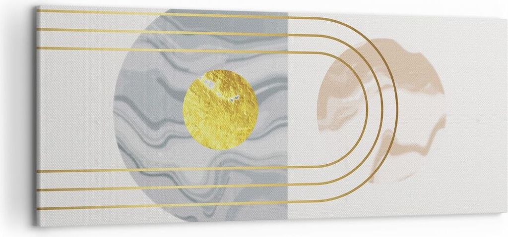 Bild auf Leinwand - Leinwandbild - Einteilig - Modern Gold abstrakt - 100x40cm - Wand Bild - Wanddeko - Wandbilder - Leinwanddruck - Bilder - Wandd...