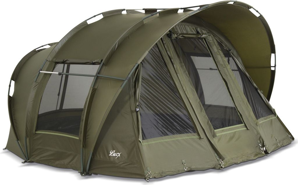 Lucx Leopard Bivvy Angelzelt für 1–3 Mann – wasserdichtes Karpfenzelt mit Überwurf (Winterskin), herausnehmbarer Bodenplane mit Reißverschlu...