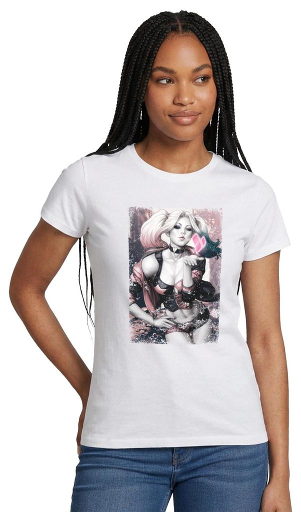 Spreadshirt Harley Quinn Comic Frauen T-Shirt, XXL, Weiß
