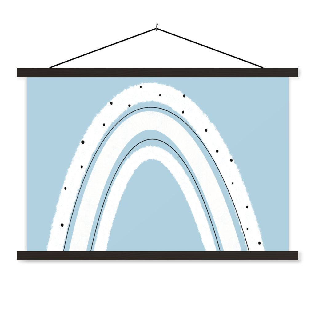 MuchoWow Textilposter Regenbogen - Abstrakt - Pastell 150x100 cm mit schwarzem Rahmen - Schlafzimmer