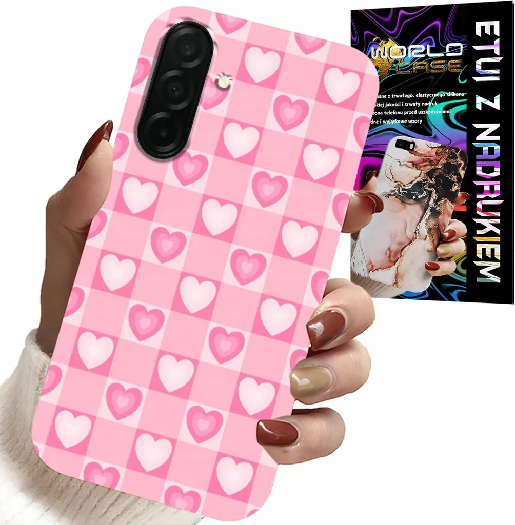 Cover Samsung Galaxy A26 5G Rosa Hearts Check + Vetro | No Graffi!