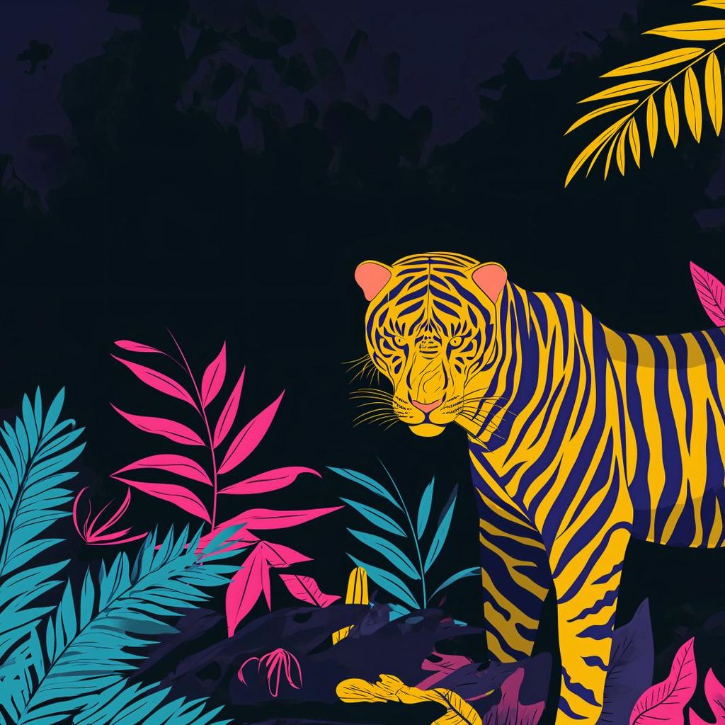 Plakat 80x80cm Tiger im Riss