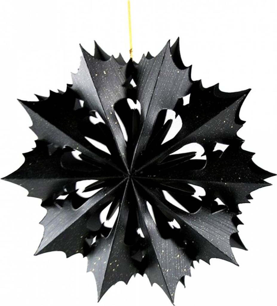 Schwarzer Gothic Deko Schneekristall 30cm Produktbild 