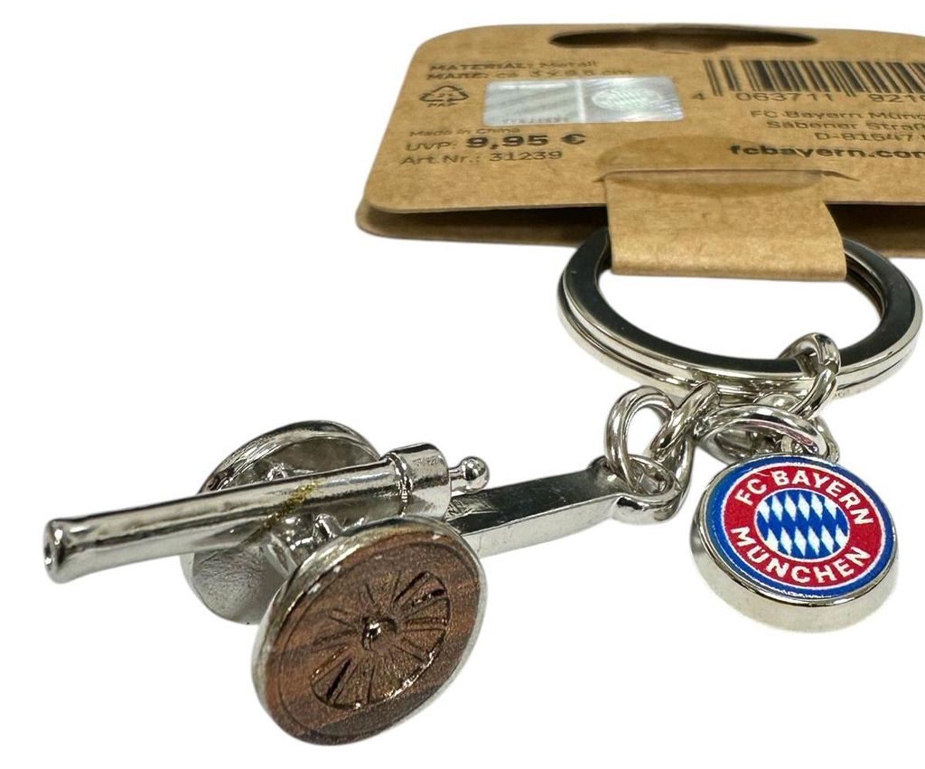 Portachiavi FC Bayern Monaco Torjägerkanone argento in Immagine del prodotto 