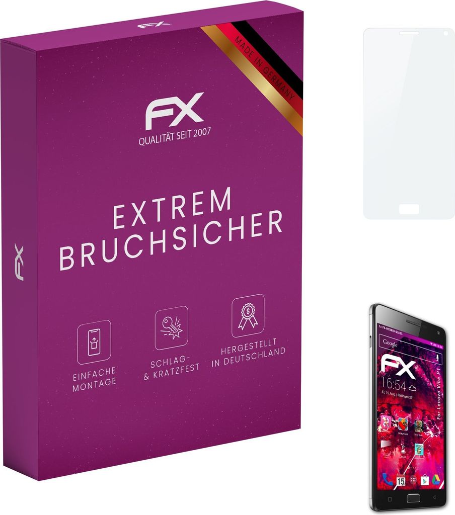 atFoliX FX-Hybrid-Glass Displayfolie kompatibel mit Lenovo Vibe P1 Glasfolie