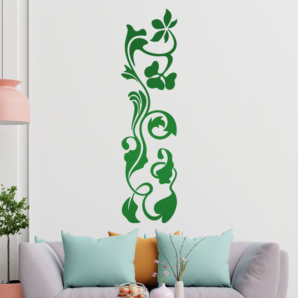 Kleeblatter - Blätter - Ornament Wandtattoo in 6 Größen - Wandaufkleber Wall Sticker - Dekoration, Küche, Wohnzimmer, Schlafzimmer, Badezimmer
